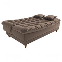 Sofá Cama Duda Veludo Marrom Matrix Sala Premium Original 3 Lugares