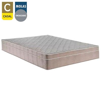 Cama Box Baú Casal Suede + Colchão Sereneprime Molas Ensacadas 138x188x69 Preto