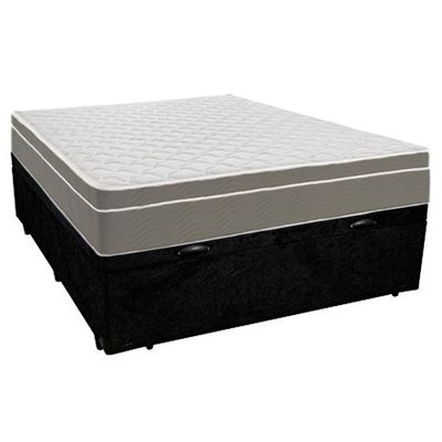 Cama Box Baú Casal Suede + Colchão Sereneprime Molas Ensacadas 138x188x69 Cor:preto