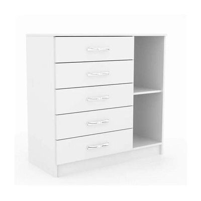 Cômoda Sapateira Zurique 1 Porta 5 Gavetas Branco - Branco Branco
