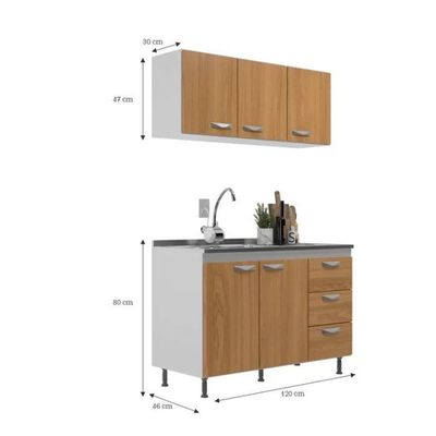 Cozinha Modulada Ipanema 2 Peças - Branco - Cinnamomo Branco - Cinnamomo