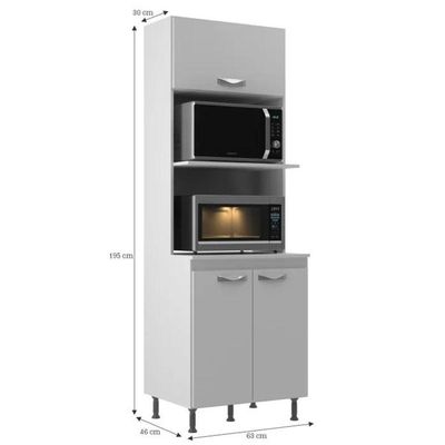 Cozinha Modulada Ipanema 3 Peças - Branco Branco