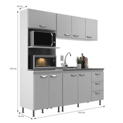 Cozinha Modulada Ipanema 3 Peças - Branco Branco