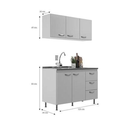 Cozinha Modulada Ipanema 2 Peças - Branco Branco