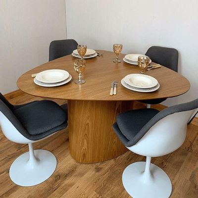 Mesa De Jantar Cone Orgânica 100x103cm Marrom