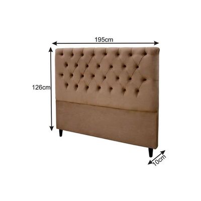 Cabeceira Cama Box Estofada King King Embaixatriz Plus Suede Marrom Chocolate - Simbal