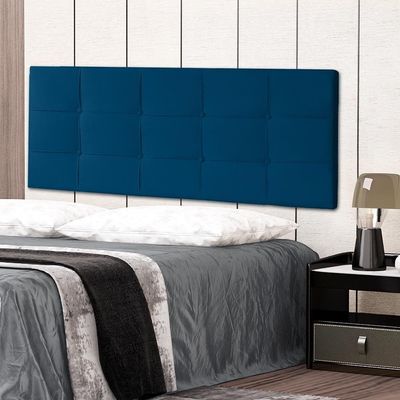 Cabeceira Painel Solteiro 0,90m Roma Suede Azul Marinho Dal Poz Estofados