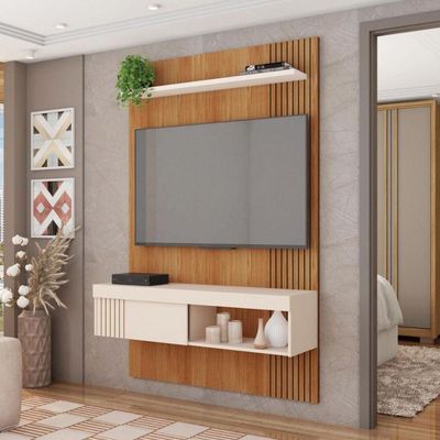 Painel Para Tv Jade Caemmun 1,20 Freijo/off White