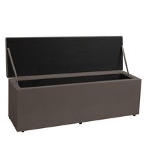 Calçadeira Baú Casal King 1,95m Roma Suede Marrom Dal Poz Estofados