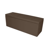 Calçadeira Baú Casal Queen 1,60m Roma Material Sintético Marrom Dal Poz Estofados