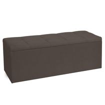 Calçadeira Baú Casal Queen 1,60m Roma Suede Marrom Dal Poz Estofados