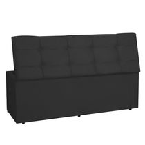 Calçadeira Baú Casal King 1,95m Roma Suede Preto Dal Poz Estofados