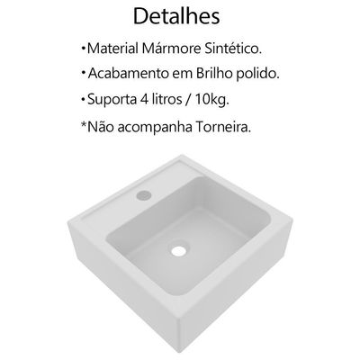 Gabinete Com Cuba Para Banheiro Bn3630x46 Marmore Branco Tecno Mobili Marmore Branco