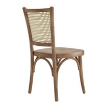 Cadeira De Jantar Luxemburgo Amêndoa Com Encosto Em Rattan