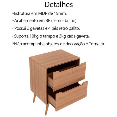 Gabinete 2 Gavetas Com Cuba Para Banheiro Bn3600x39 Amendoa Tecno Mobili Amendoa