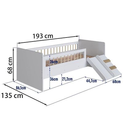 Cama Montessoriana Escada E Escorrega Aft010 Branco Comm Branco