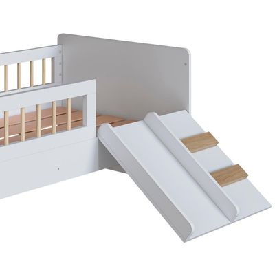 Cama Montessoriana Escada E Escorrega Aft010 Branco Comm Branco