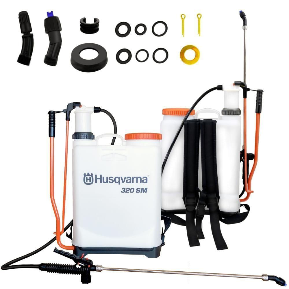Pulverizador Manual Husqvarna 320sm 20 Litros Lança Aço Inox 50cm