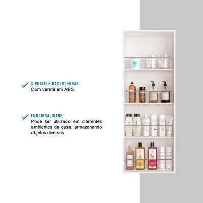 Armário Aéreo Utilitário 1 Porta 899 Carraro - Branco Branco