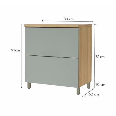 Cozinha 5 Peças 100% Mdf Marquesa Nature-verde
