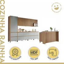 Cozinha 10 Peças 100% Mdf Rainha Gourmet Nature-verde