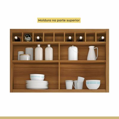 Cozinha 9 Peças ângulo Torre Quente 100% Mdf Imperatriz Nesher Freijó-grafite