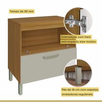 Balcão 1 Porta 1 Gaveta 80cm Em Mdf Princesa Nesher Freijó-off White