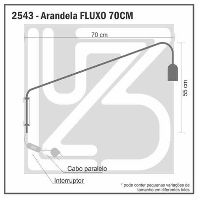Arandela Fluxo 70 Cm - Cobre