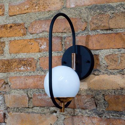 Arandela Globo Esfera Online 30cm - Preto/cobre