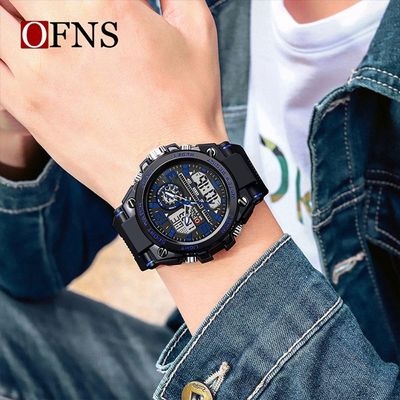 Relógio Digital Estilo G Masculino Esportivo Militar Azul