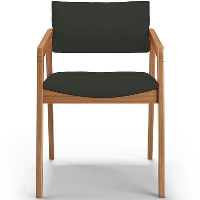 Kit 02 Cadeiras Para Sala De Jantar Estar Living Giorgia B04 Linho Verde Musgo - Lyam Decor