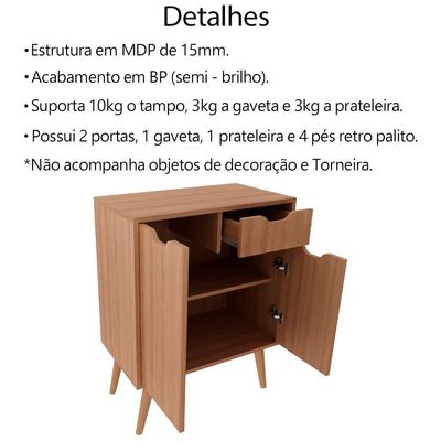 Gabinete Com Cuba Para Banheiro Bn3600x37 Amendoa Tecno Mobili Amendoa