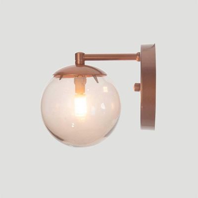 Arandela Figo Bronze Com Globo De Vidro Fumê