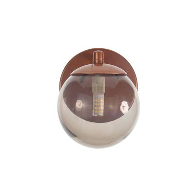 Arandela Figo Bronze Com Globo De Vidro Fumê