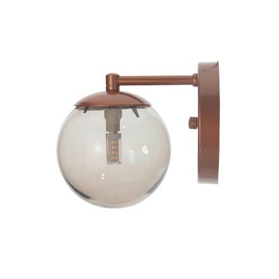 Arandela Figo Bronze Com Globo De Vidro Fumê