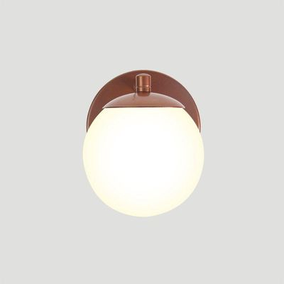 Arandela Figo Bronze Com Globo De Vidro Branco