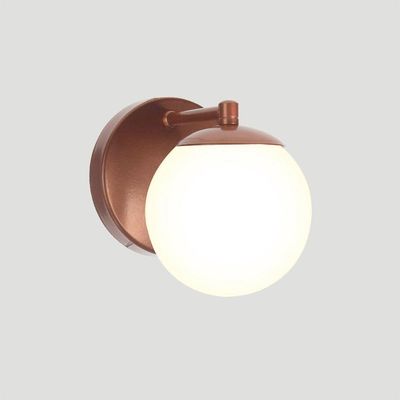 Arandela Figo Bronze Com Globo De Vidro Branco