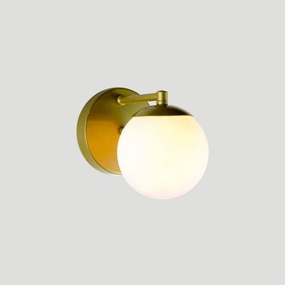 Arandela Figo Ouro Com Globo De Vidro Branco