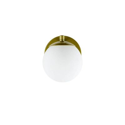 Arandela Figo Ouro Com Globo De Vidro Branco