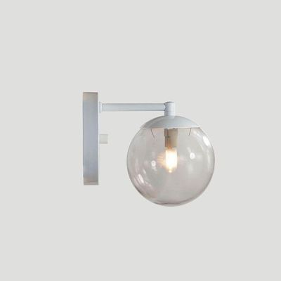 Arandela Figo Branco Globo Esfera De Vidro Fumê