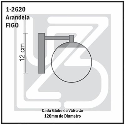 Arandela Figo Branco Globo Esfera De Vidro Fumê