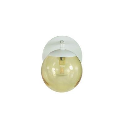 Arandela Figo Branco Globo Esfera De Vidro âmbar