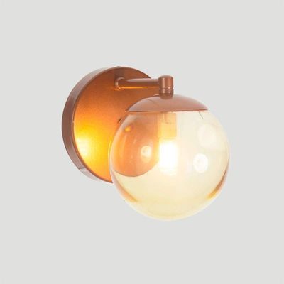 Arandela Figo Bronze Com Globo De Vidro âmbar