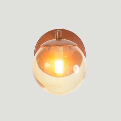 Arandela Figo Bronze Com Globo De Vidro âmbar