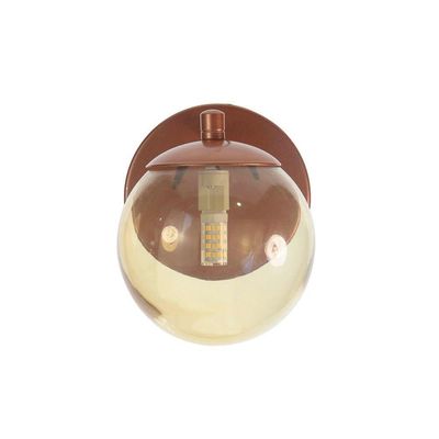 Arandela Figo Bronze Com Globo De Vidro âmbar