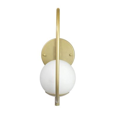 Arandela Parede Online Dourado Globo De Vidro Branco