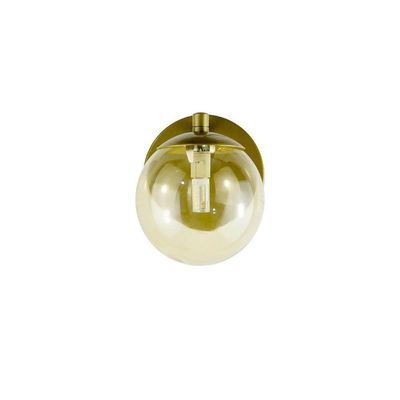 Arandela Figo Ouro Com Globo De Vidro âmbar