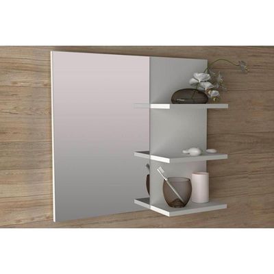 Armário De Banheiro C-espelho Bn3608 3 Prateleiras 60cm Cor Branco - Tecno Mobili