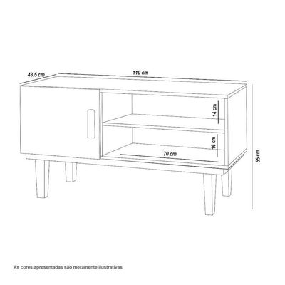 Rack Com Prateleiras Denver Preto E Naturalle Carmolar