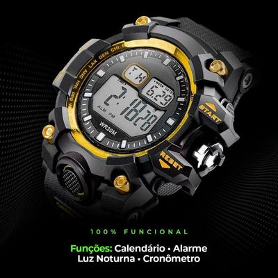Relogio Digital Vermelho Silicone Prova Dagua Robusto Corrida Esportivo Grande